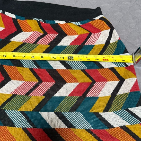 Anthropologie Maeve Size XS Multicolor Geometric Knit Knee Length Sweater Skirt - Picture 15 of 16